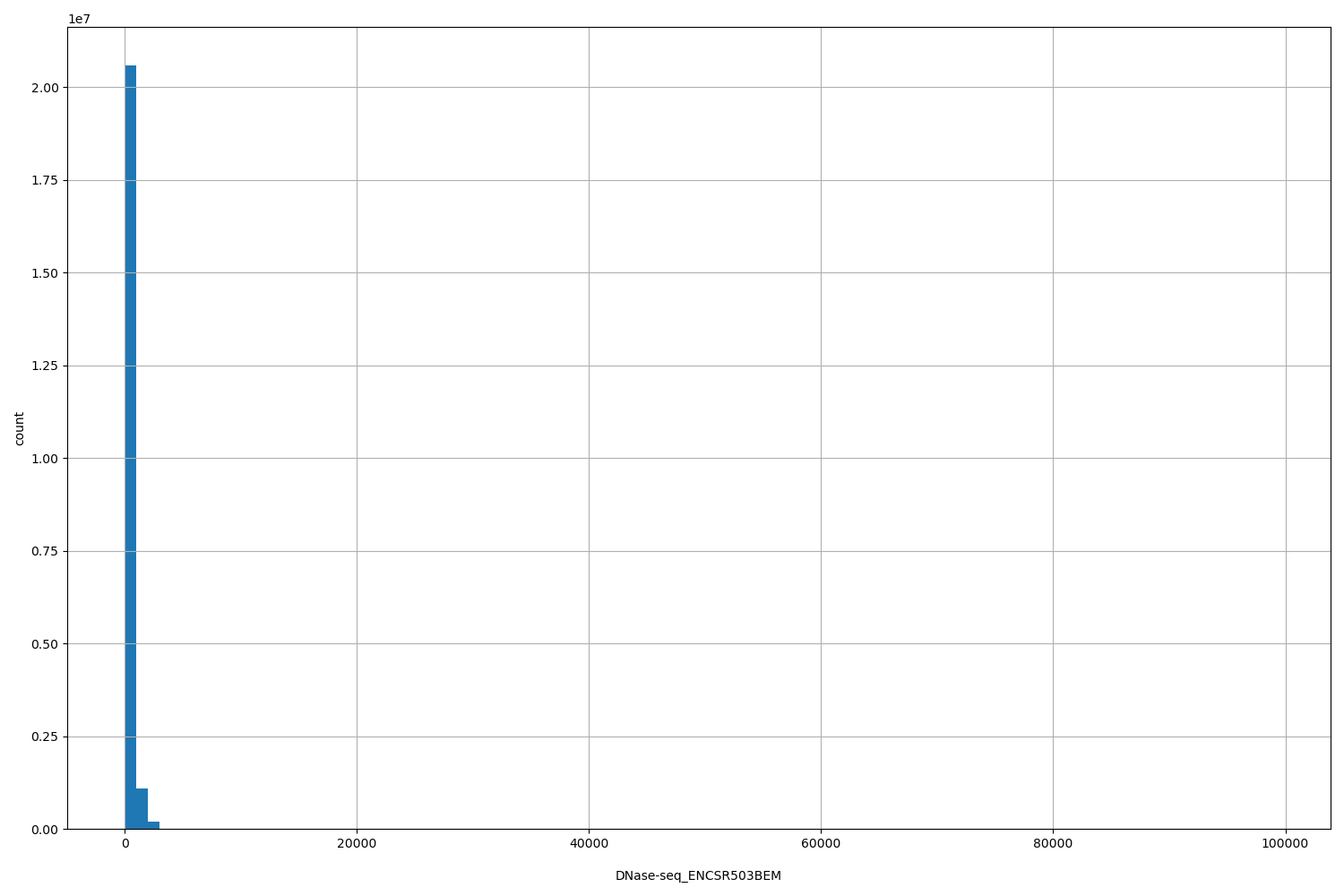 HISTOGRAM FOR DNase-seq_ENCSR503BEM