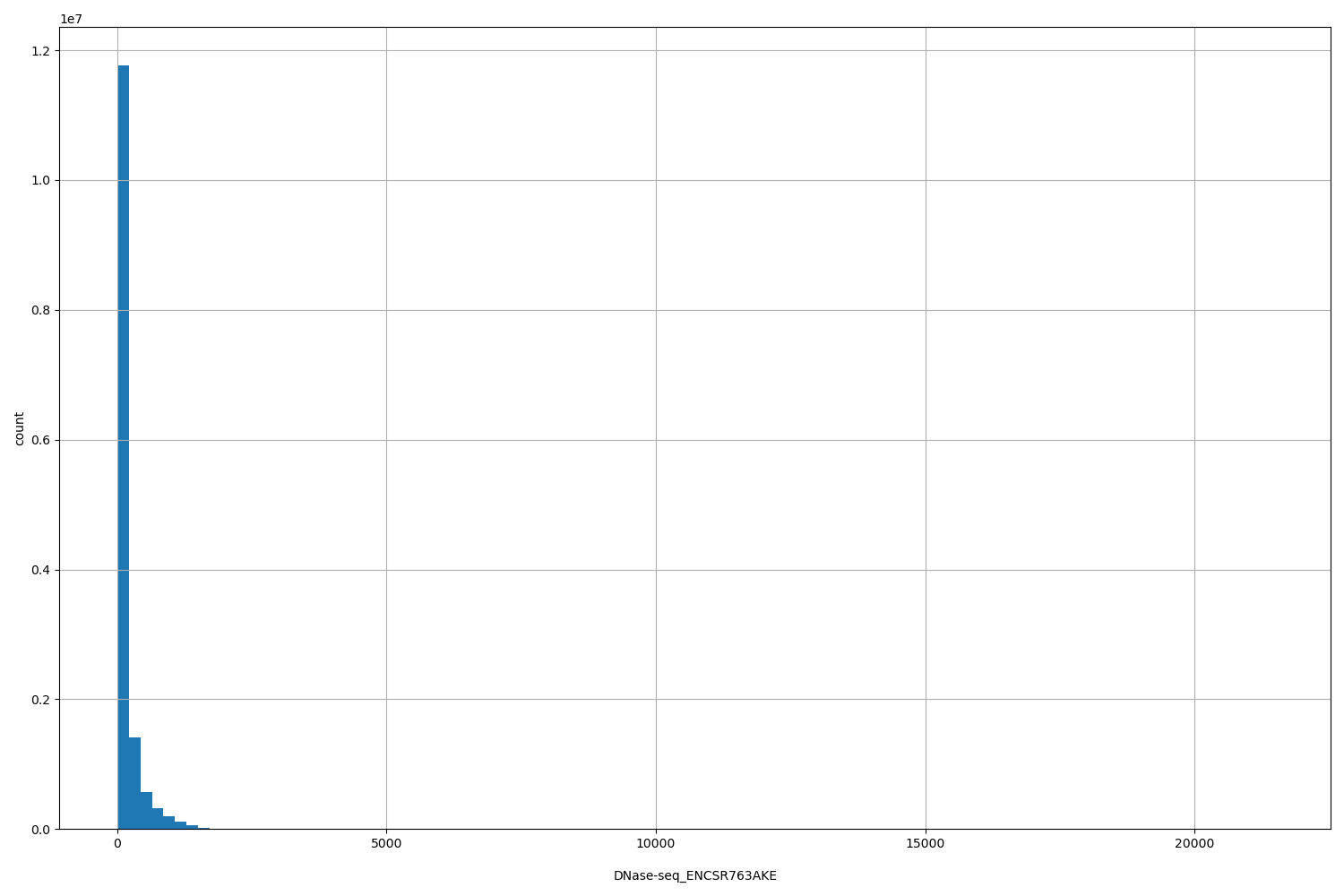 HISTOGRAM FOR DNase-seq_ENCSR763AKE